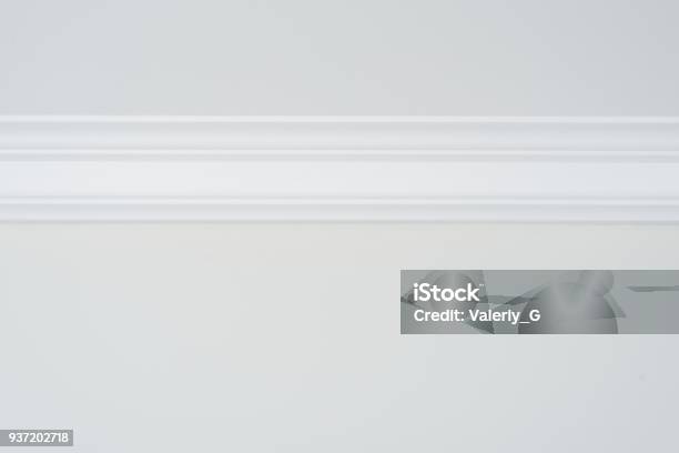 Ceiling Moldings In The Interior Detail Of A Flat Ceiling Skirting Stock Photo - Download Image Now