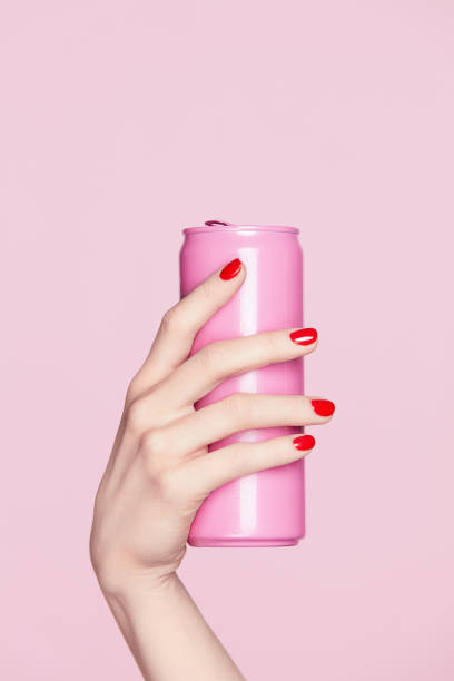 Nails Design. Red Manicure On Woman Hands.