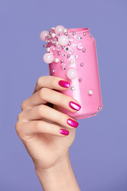 istock Pink Nails. Woman With Soda Can In Hands 937213410