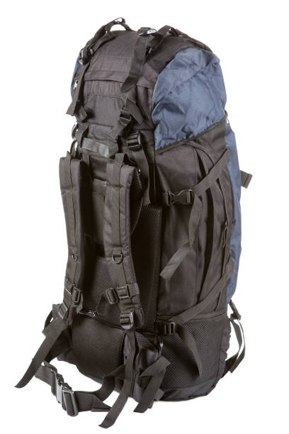 istock large backpack, combined color, filled, standing back side, on white background 937216630
