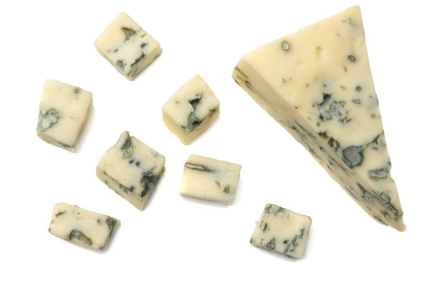 istock blue cheese isolated on a white background. top view 937216954