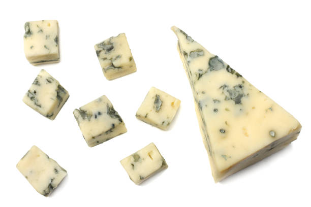 istock blue cheese isolated on a white background. top view 937216972
