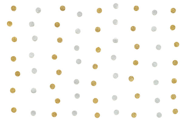 istock Gold and silver glitter dot paper on white background 937217004