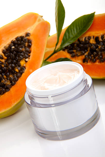 istock Face cream and fresh papaya 93721801