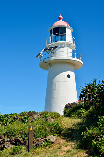 Lighthouse dating from 1884 at Double Island Point in Great Sandy National Park in Queensland, Australia.