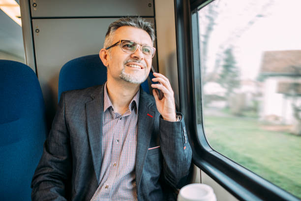 istock Businessman in the train 937230374