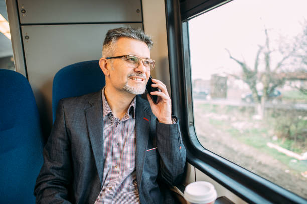 istock Businessman in the train 937230682