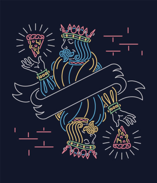 The King Of Pizza Wallpaper Neon Sign Design Stock Illustration - Download  Image Now - King Card, King - Royal Person, Greeting Card - iStock