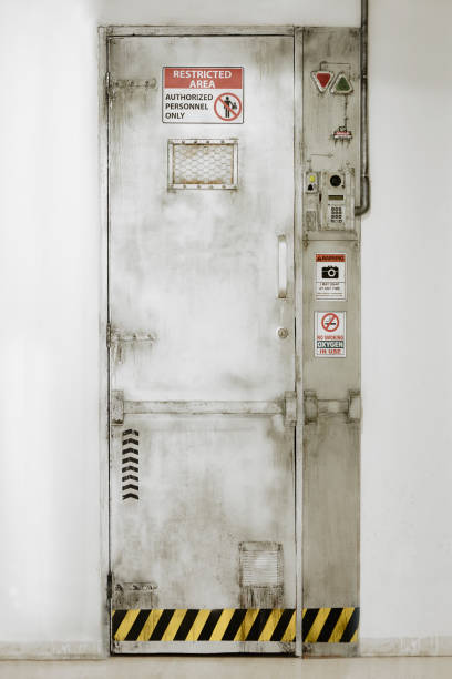 istock Restricted area door. Authorized personnel. Security entrance 937245122