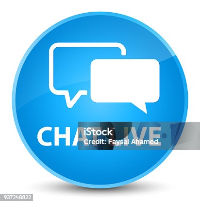 istock Chat live elegant cyan blue round button 937248822