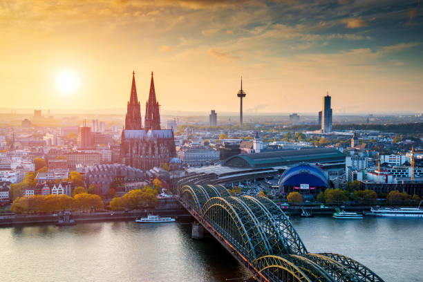 Cityscape of Cologne, Germany stock photo