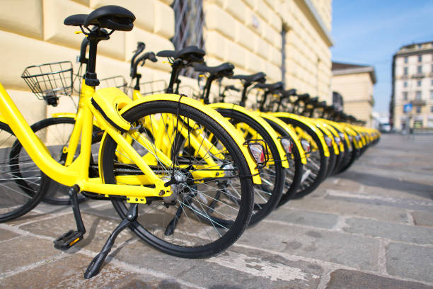 istock Bicycles in public use in the city 937256482