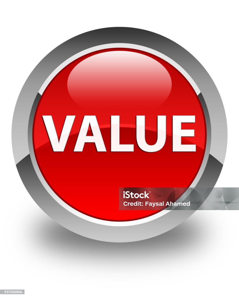 Valued Button Value Glossy Red Round Button Stock Illustration - Download Image Now ...