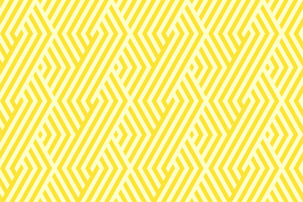 illustrazioni stock, clip art, cartoni animati e icone di tendenza di striscia motivo senza cuciture giallo due colori tono. vettore di sfondo astratto a strisce chevron. - striped pattern wallpaper retro revival