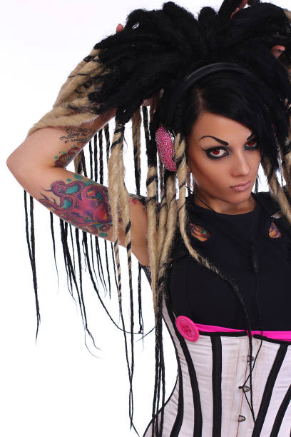 istock Emo goth girl with stylish haircut. 937270328