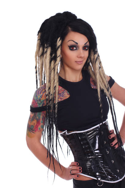 istock Emo goth girl with stylish haircut. 937270476