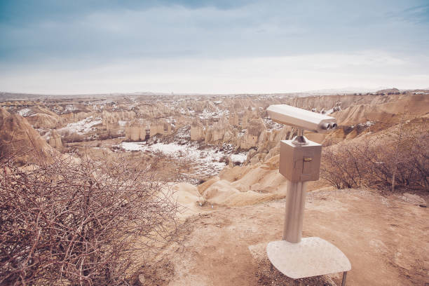 istock Coin-operated binoculars looking out over mountain landscape, Turkey 937275866