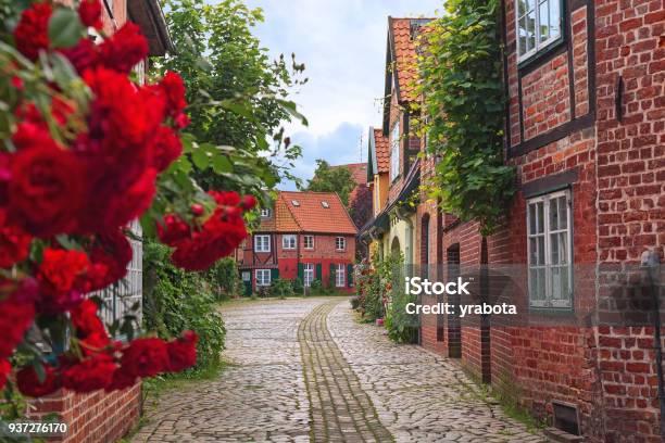 Beautiful Cozy Street Of The Old Town Stock Photo - Download Image Now - Lüneburg, Apartment, Architecture