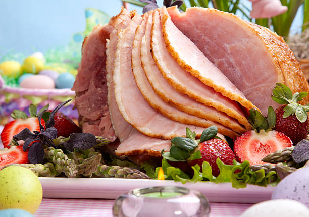 Easter ham stock photo