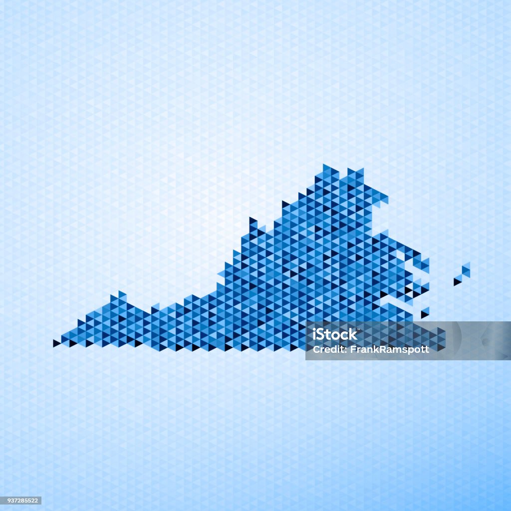 Virginia Map Triangle Pattern Blue Stock Illustration - Download Image ...