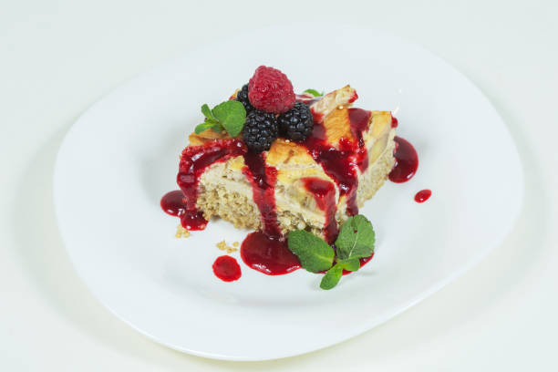 istock Appetizing casserole with berries and fruit 937286260