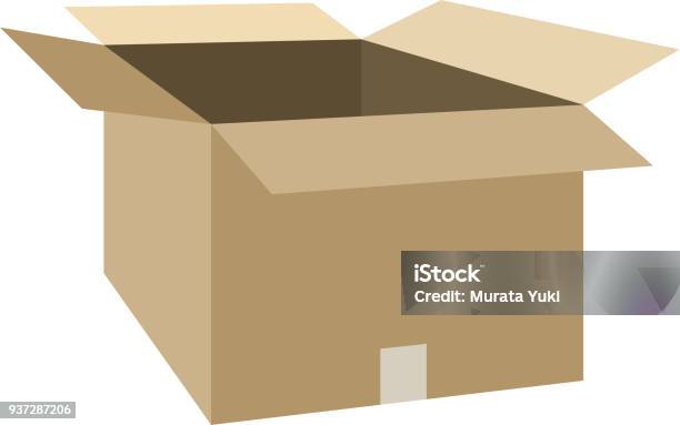 Open Cardboard 4 Stock Illustration - Download Image Now - Cardboard Box, Adhesive Tape, Box - Container
