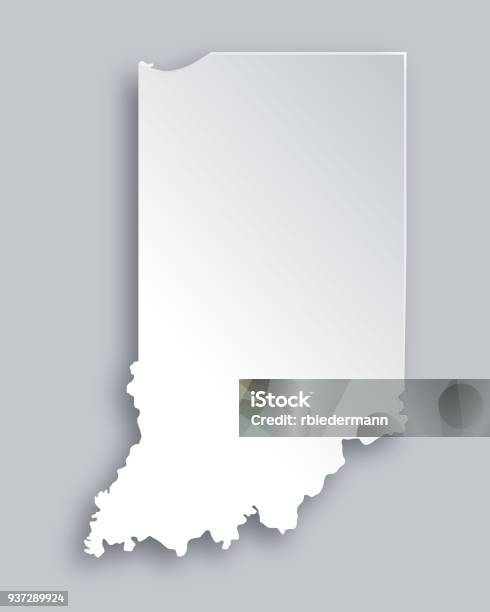 Map Of Indiana Stock Illustration - Download Image Now - Indiana, Abstract, Cartography