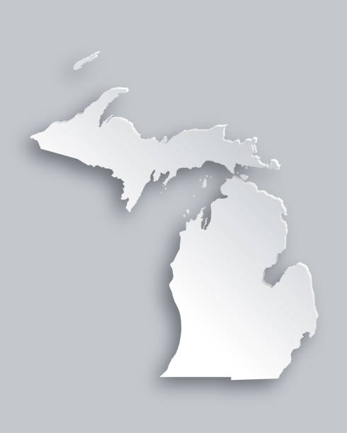 mapa michigan - michigan stock illustrations