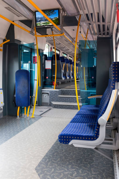 istock The interior of a modern suburb train 937291402