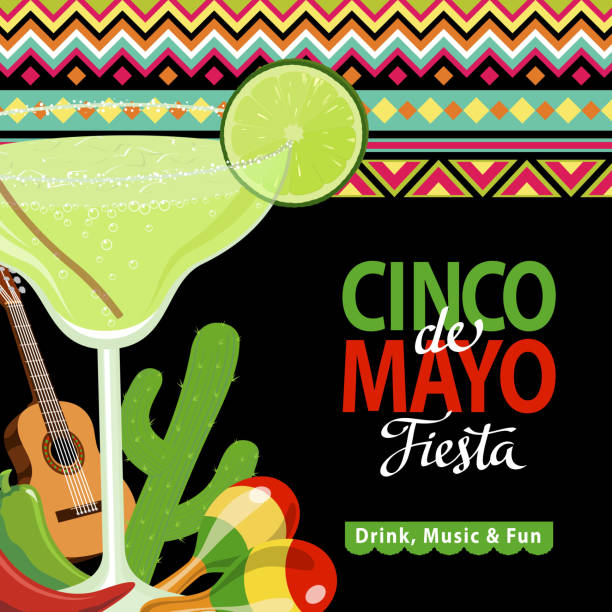 ilustraciones, imágenes clip art, dibujos animados e iconos de stock de cinco de mayo margarita - patron tequila