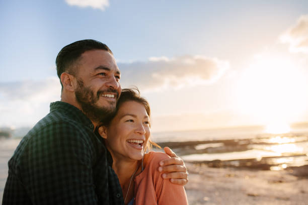 istock Couple on a vacation near the sea 937295100
