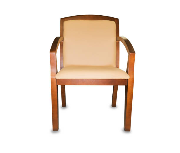 istock The office chair from beige leather. Isolated 937295560