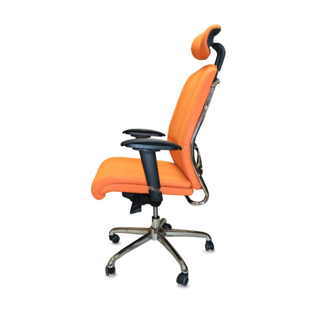 istock The office chair from orange cloth. Isolated 937295562