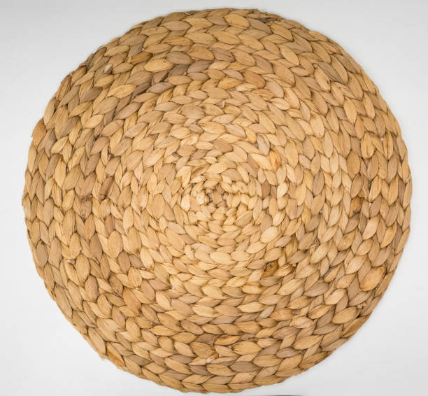 istock Closeup texture of brown wicker woven pattern isolated on white background 937312792