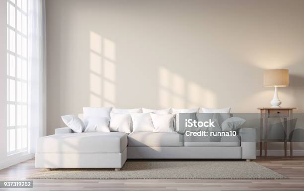 Vintagestil Wohnzimmer Mit Beige Farbe Wand 3d Render Stockfoto und mehr Bilder von Wohnzimmer