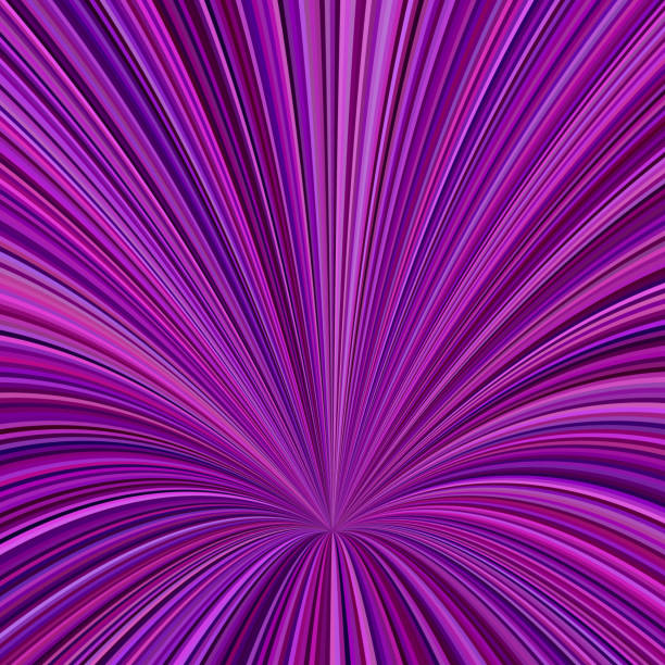 istock Curved ray burst background - vector graphic design from curved stripes in purple tones 937322704