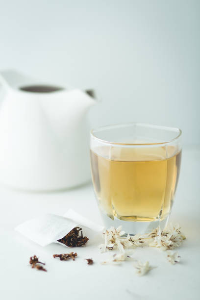 istock Tea flower coffee Tea in glass White background 937328404