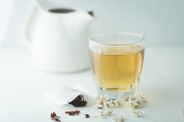 istock Tea flower coffee Tea in glass White background 937328410
