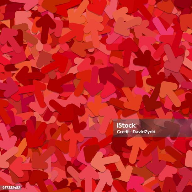 Pattern With Rounded Arrows Seamless Random Arrow Pattern Background Vector Design From Red Toned ...
