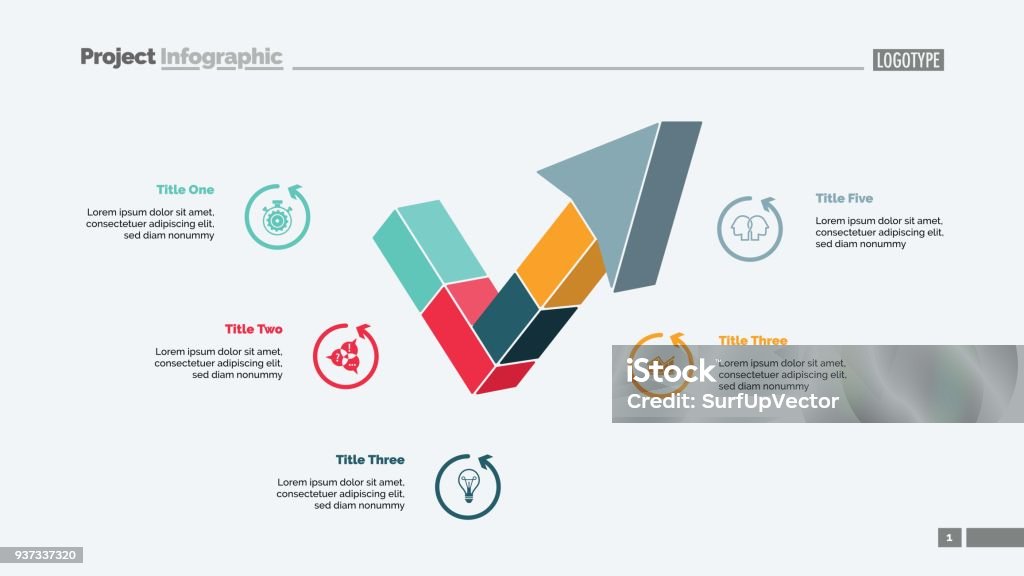 Five Segment Arrow Slide Template Stock Illustration - Download Image ...