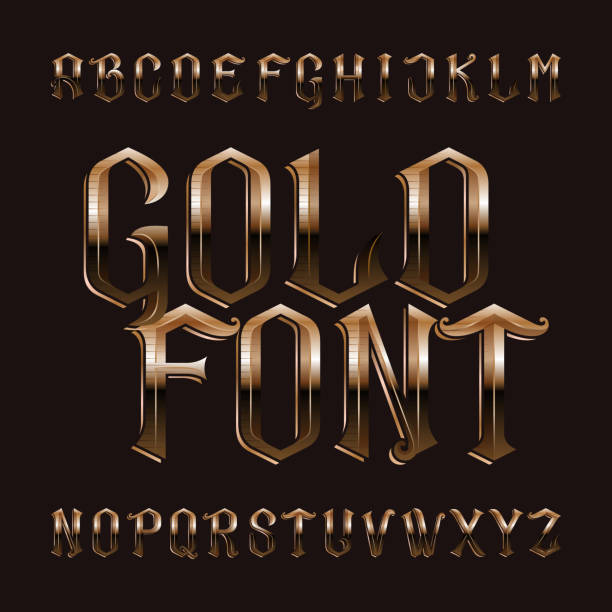 istock Gold alphabet font. Vintage ornate golden letters. 937342794