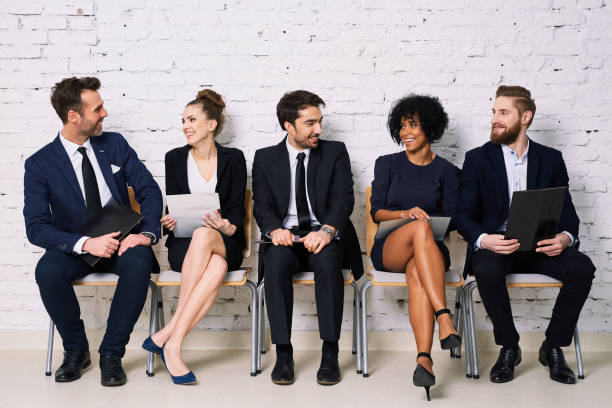 istock Happy business people waiting for job interview 937345942