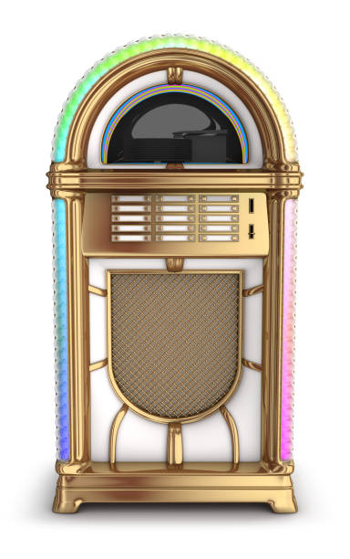 The jukebox is antique. The jukebox is antique. 3d illustration isolated on white. digital jukebox stock pictures, royalty-free photos & images