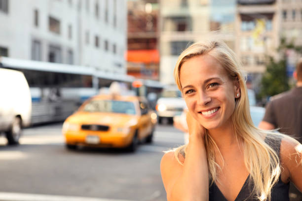 Smiling City Woman stock photo