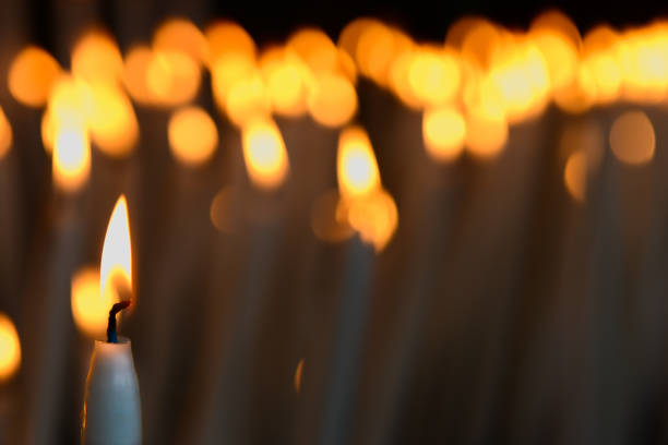 Candles in a church in Lourdes