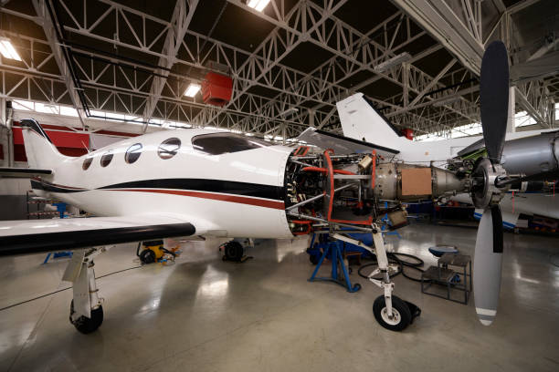 istock Aircraft in the hangar 937351874