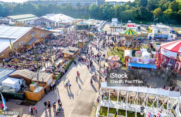 Oktoberfest 2017 Munich Bavaria Stock Photo - Download Image Now - Adult, Adults Only, Aerial View