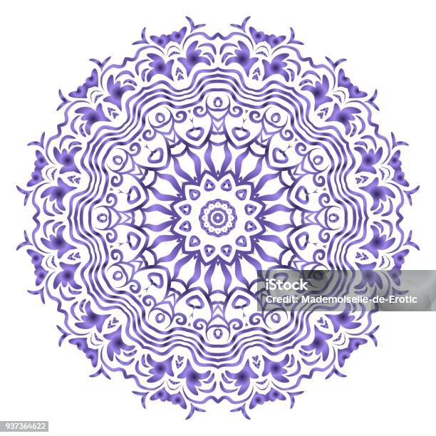 Decorative Round Ornament Antistress Therapy Pattern Vector Illustration Stock Illustration - Download Image Now