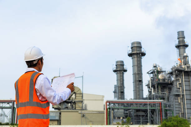 istock Engineer is checking gas turbine electric power plant 937370622