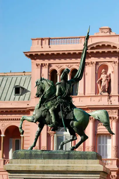 San Martin statue in Government house, Buenos Aires, Argentina.